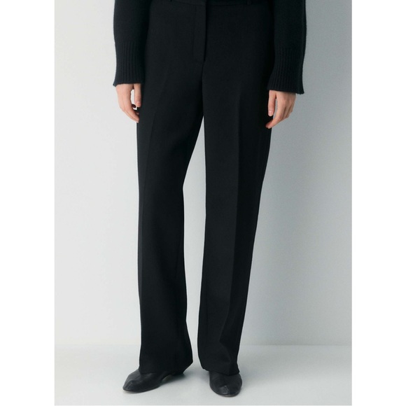 Babaton Agency Wool Blend Tailored Trouser Black High Rise Wide Leg Size 4 - Picture 16 of 16